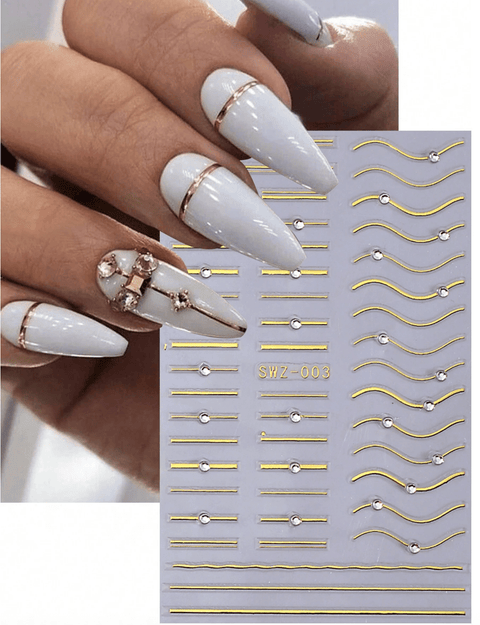 Gold & Silver Line Decals (2 Pieces) - DK BEAUTY