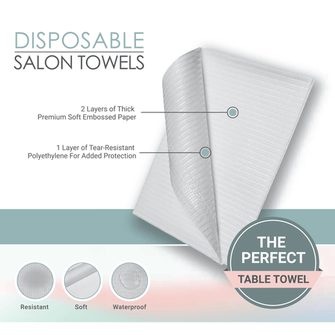 AN Disposable Salon Table Towels White (60) - DK BEAUTY