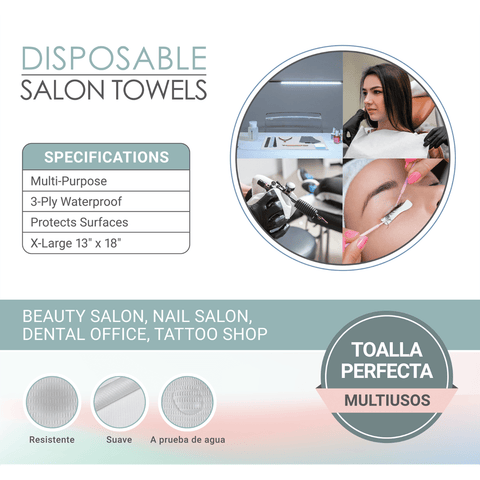 AN Disposable Salon Table Towels White (60) - DK BEAUTY