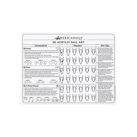Silicone 3D Acrylic Nail Art Training Mat - DK BEAUTY