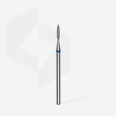 STALEKS EXPERT Diamond nail drill bit pointed flame blue, head diameter 1,6 mm, working part 8 mm