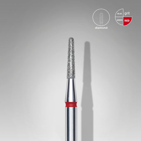 STALEKS EXPERT Diamond nail drill bit frustum red, head diameter 1,8 mm, working part 8 mm