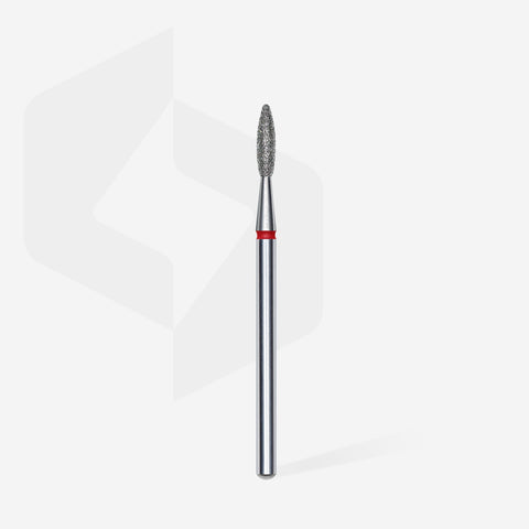 STALEKS EXPERT Diamond nail drill bit flame red, head diameter 2,1 mm, working part 8 mm