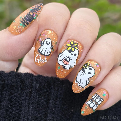 CJS - Hey Boo Stamping Plate - DK BEAUTY