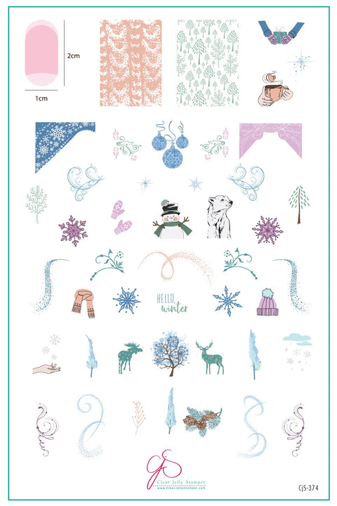 Clear Jelly Stamper Hello Winter Stamping Plate | CJS-374