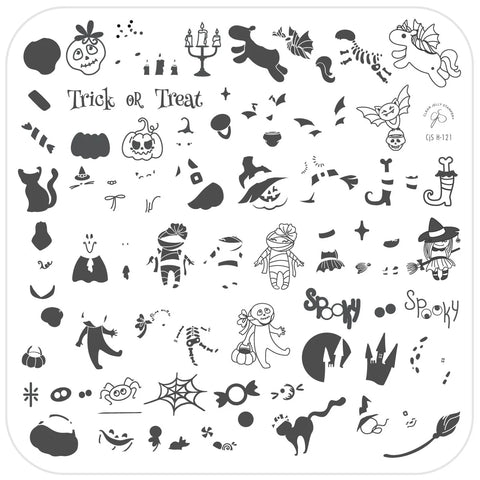 CJS - Ghoulish Giggles Stamping Plate - DK BEAUTY
