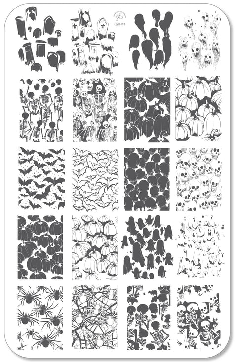 CJS - Nightmare Nights Stamping Plate - DK BEAUTY