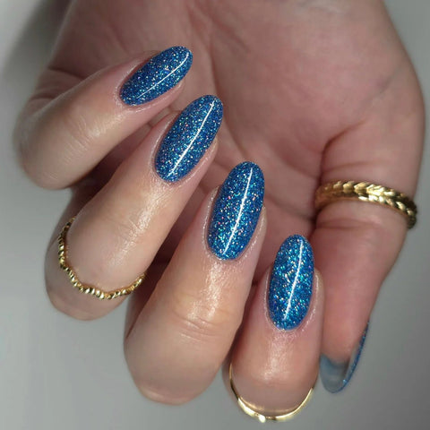 P+ Blast Off Blue Glitter Gel - DK BEAUTY