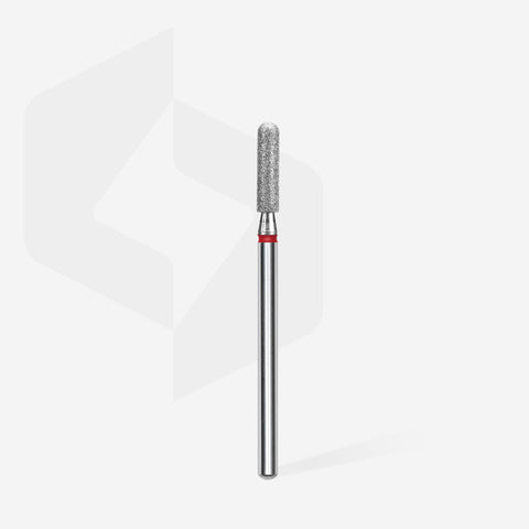 STALEKS EXPERT Diamond nail drill bit rounded cylinder red, head diameter 2,5 mm, working part 10 mm