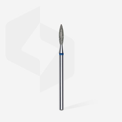 STALEKS EXPERT Diamond nail drill bit flame blue, head diameter 2,3 mm, working part 10 mm
