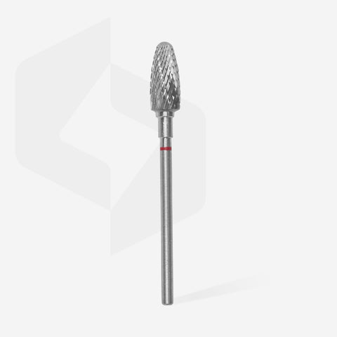 STALEKS EXPERT Carbide nail drill bit corn red, head diameter 6 mm, working part 14 mm