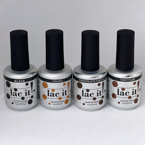 en Vogue Lac it! the-complete-tortoiseshell-nail polish kit for professional nails, sculpting and extensions. Includes Chocolate Torte, Calico, Black and Tortitude colors
