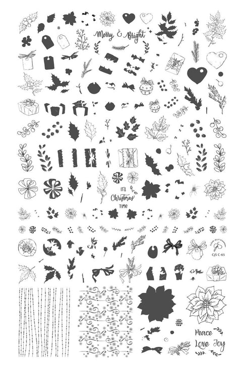 Clear Jelly Stamper - Christmas Gifts & Greens Plate - DK BEAUTY