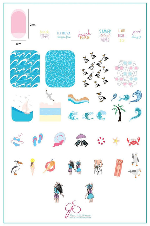 CJS - Beach Day! Stamping Plate - DK BEAUTY