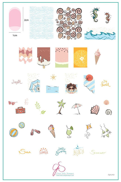 CJS I'd Melt for Summer Stamping Plate - DK BEAUTY