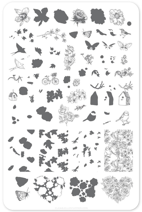 CJS Delicate Garden Stamping Plate - DK BEAUTY