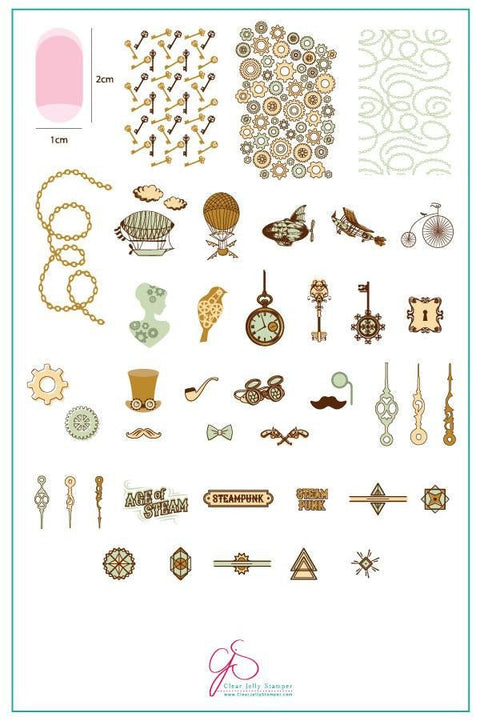 Clear Jelly Stamper - Vintage Steampunk - DK BEAUTY