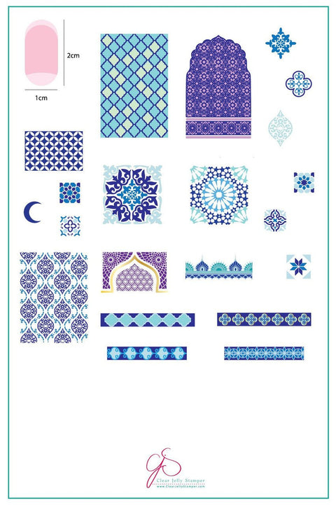 CJS Moorish Motifs Stamping Plate - DK BEAUTY