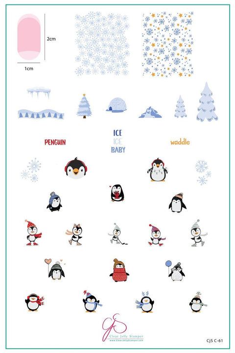 Clear Jelly Stamper - Playful Penguins - DK BEAUTY