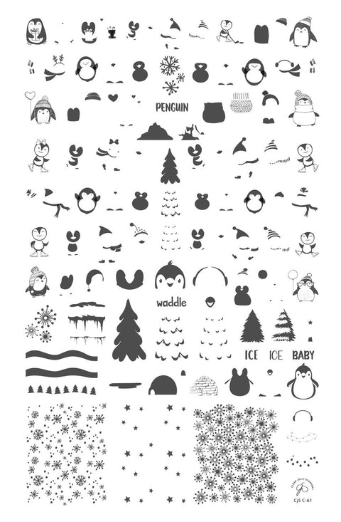 Clear Jelly Stamper - Playful Penguins - DK BEAUTY