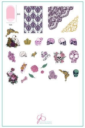 CJS Romantic Rebel Stamping Plate - DK BEAUTY