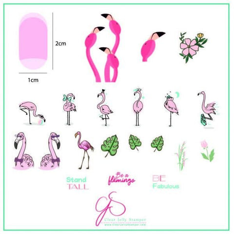 CJS - Lil Flamingo Stamping Plate - DK BEAUTY