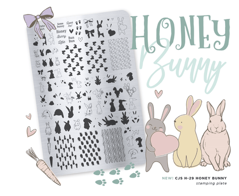 CJS Honey Bunny Stamping Plate - DK BEAUTY