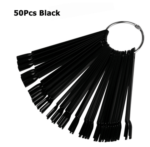 Colour Chip Ring Black - 50 Piece - DK BEAUTY