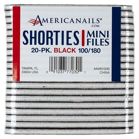 AN Shorties Mini File Black - 20 pack - DK BEAUTY