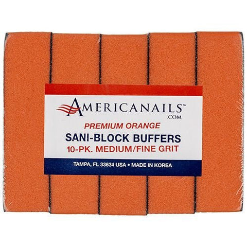 Sani Buffer Block Orange 100/180 (10 pack) - DK BEAUTY