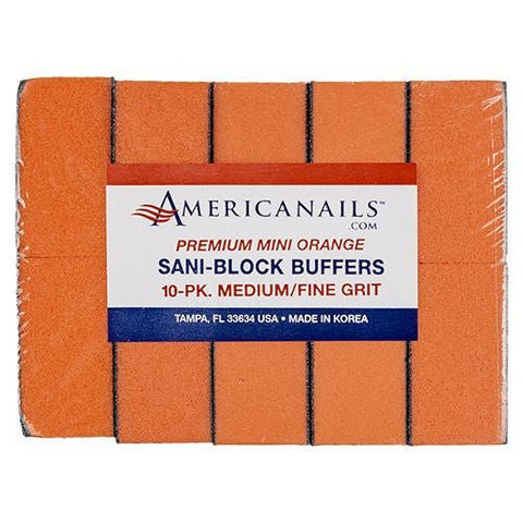 Mini Orange Sani Buffing Block 100/180 10ct. - DK BEAUTY