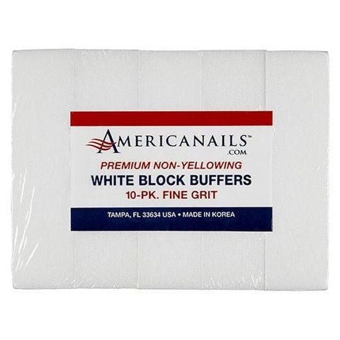 Premium White Block Buffers 10 - PK - DK BEAUTY