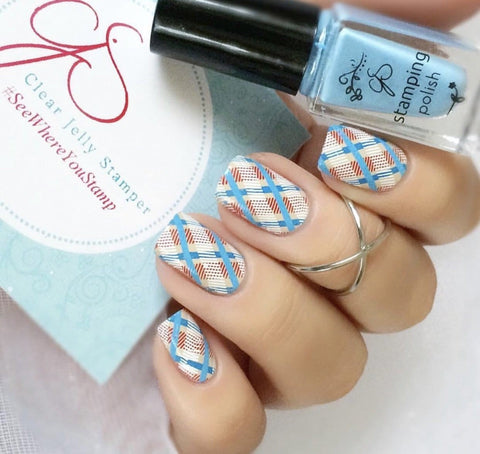 Clear Jelly Stamper - Got Plaid? Stamping Plate - DK BEAUTY