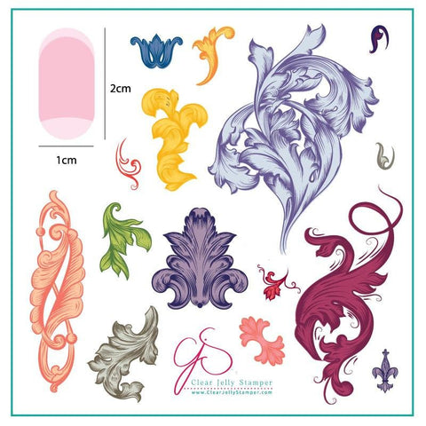 Clear Jelly Stamper - Ornamental Flourish - DK BEAUTY