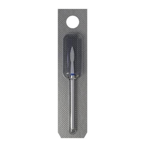STALEKS EXPERT Diamond nail drill bit pointed flame blue, head diameter 2,1 mm, working part 8 mm