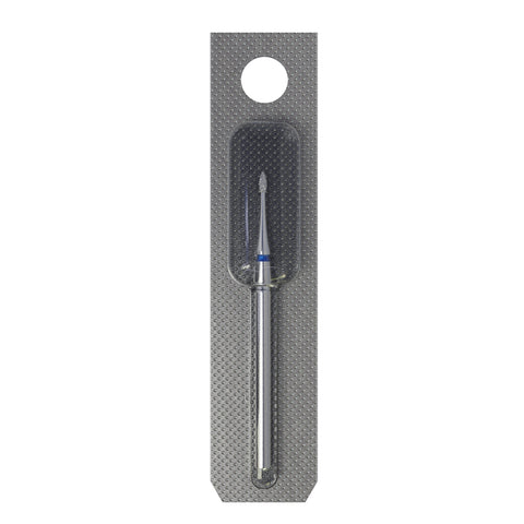 STALEKS EXPERT Diamond nail drill bit flame mini blue, head diameter 1 mm, working part 3 mm