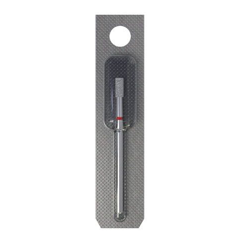 STALEKS EXPERT Diamond nail drill bit cylinder red, head diameter 2,5 mm, working part 6 mm