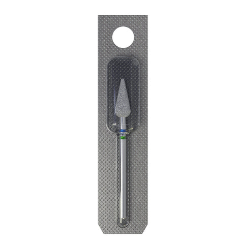 STALEKS EXPERT Diamond nail drill bit DUO pointed pear blue-green, head diameter 5 mm, working part 12 mm