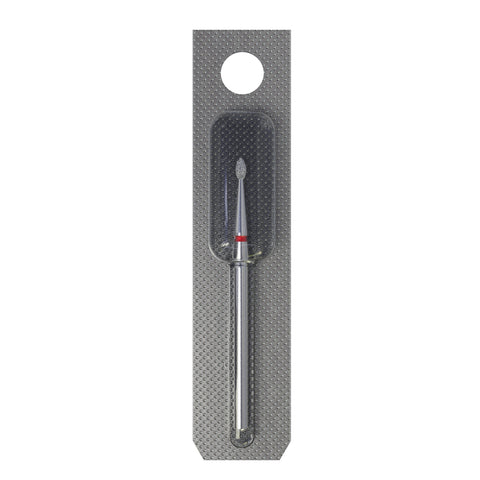 STALEKS EXPERT Diamond nail drill bit rounded bud red, head diameter 1,6 mm, working part 3,4 mm