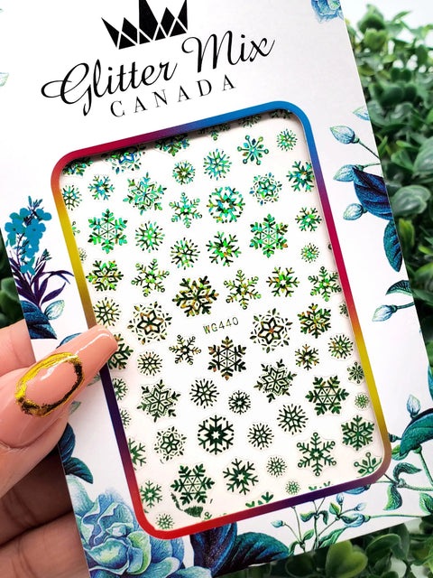 Glitter Mix Green Snowflakes - DK BEAUTY