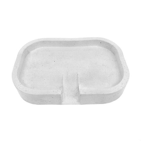 SJ&C - Concrete Modern Simplistic Oval Bathroom Soap Holder Dish