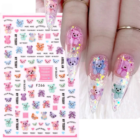 Glitter Mix Sticker Decal Teddy