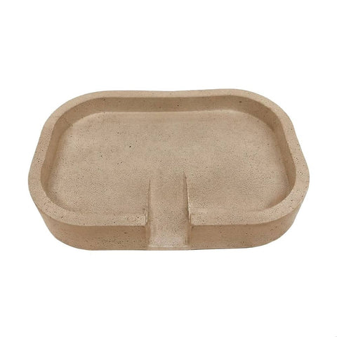 SJ&C - Concrete Modern Simplistic Oval Bathroom Soap Holder Dish
