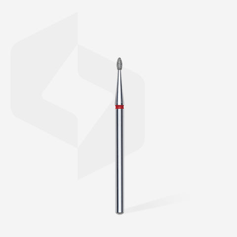 STALEKS EXPERT Diamond nail drill bit rounded bud red, head diameter 1,6 mm, working part 3,4 mm