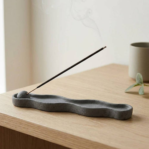 SJ&C - Concrete Modern Wave Incense Burner Holder
