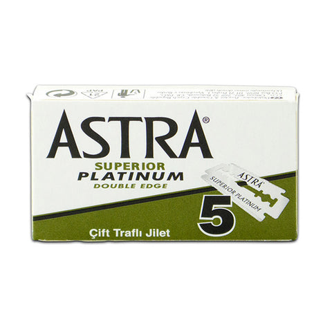 Astra Platinum Razor blades provide a high quality shave at an affordable price.  This safety razor is a must have due to it’s superior platinum coating and can be used with multiple shaves without getting dull.  5 blades per pack.
