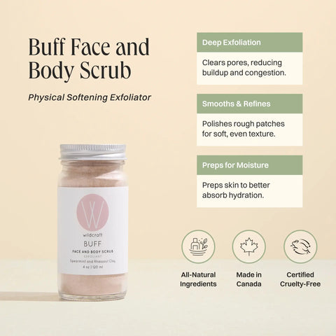 Buff Face & Body Scrub - Smoothing, Natural Exfoliator