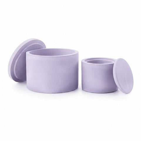 SJ&C - Eco Resin Plaster Modern Round Trinket Storage Jars with Lid