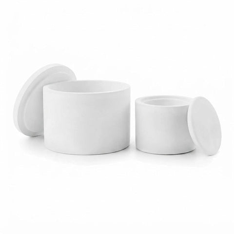 SJ&C - Eco Resin Plaster Modern Round Trinket Storage Jars with Lid