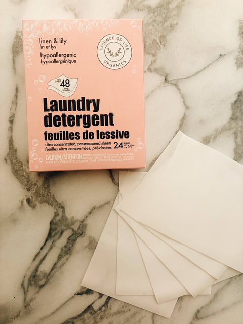 Essence of Life Organics - Zero Waste Laundry Detergent Sheets, Linen and Lily